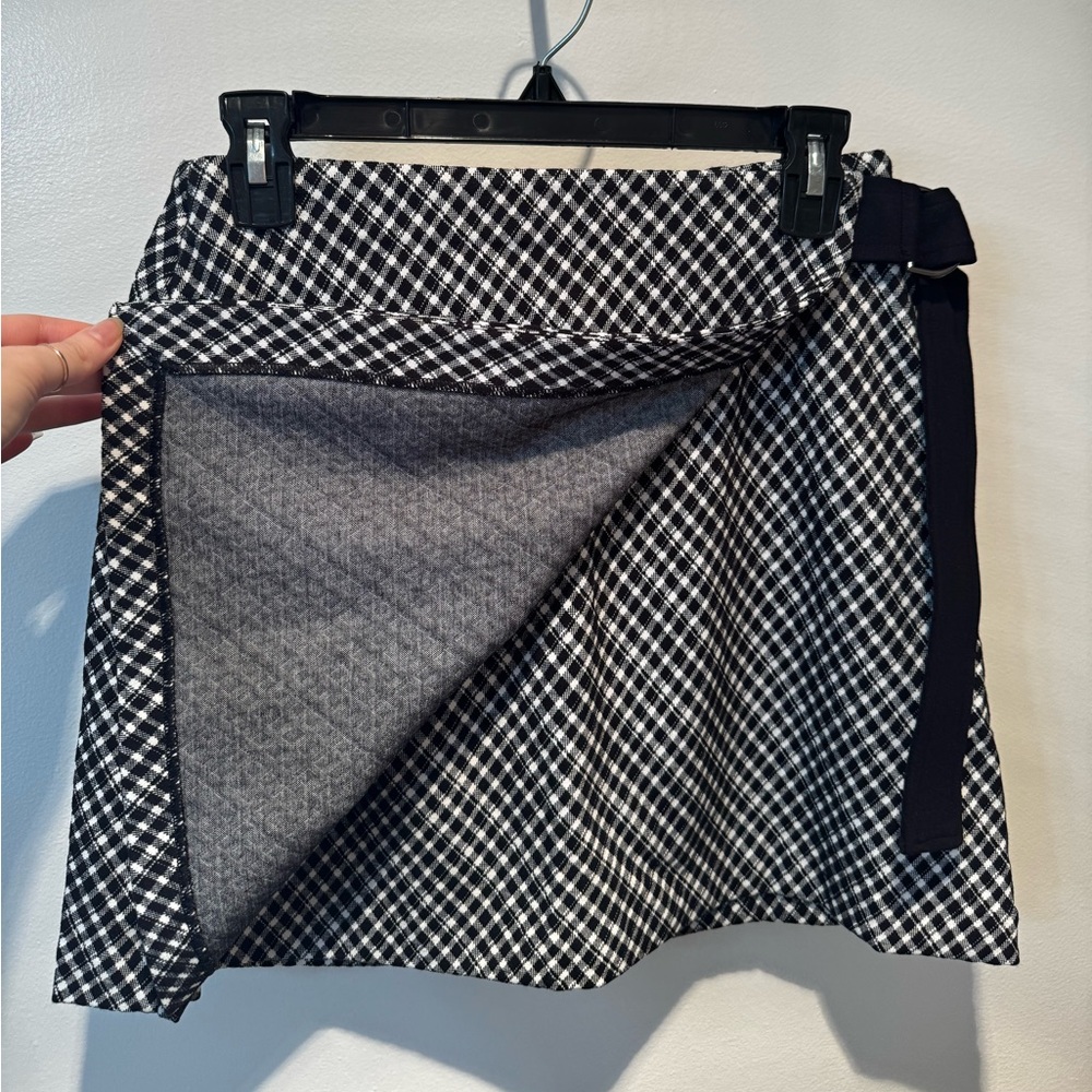 SPANX Ponte Wrap Mini Skort in Classic Black Plaid - Picture 4 of 15